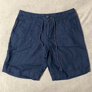 Jones & Co 100% Linen Blue Shorts